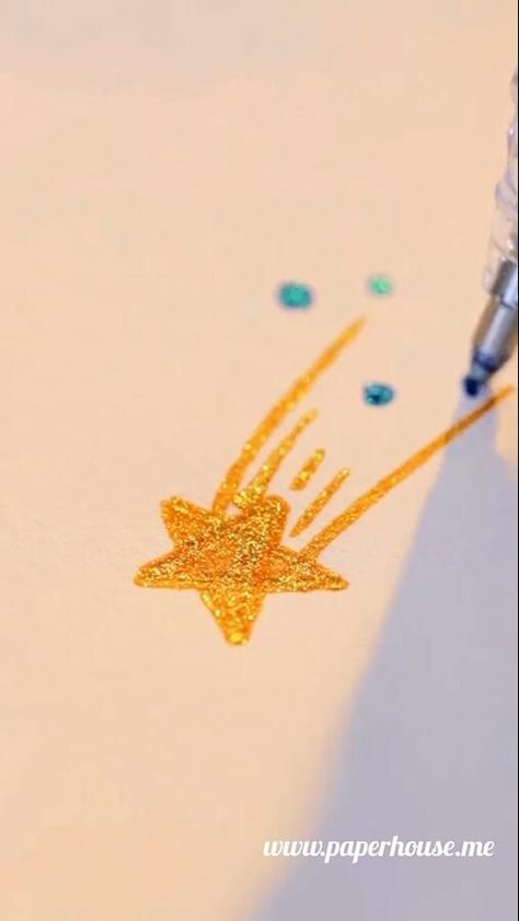 Star Doodles, Glitter Pens Art, Stylo Art, Gel Pen Art, Star Doodle, Pen Doodles, Ideas Videos, Crafts Videos, Bullet Journal Art