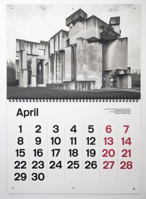 Brutalist Calendar 2019 - Fonts In Use Gifts For Architects, Gift Guide Design, Gift For Architect, Creative Calendar, Agency Branding, Calendar 2019, Architectural Photographers, 2019 Calendar, Calendar 2020