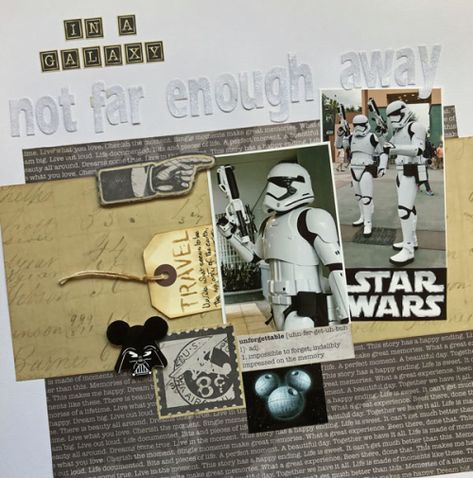 STAR-WARS Star Wars Scrapbook, Scrapbook Disney, Disney Layouts, Disney Now, Online Scrapbook, Disney Scrapbooking Layouts, Vacation Scrapbook, Disney Scrapbook Pages, Mgm Grand