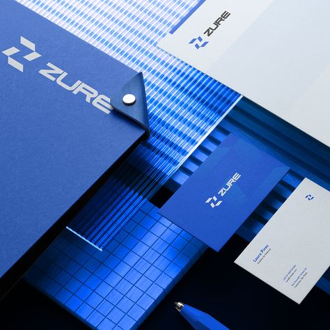 ZURE • Visual Identity Mockups by @mockup.cloud.official Design by @kauealmeida.design Use #mockupcloud or tag us to get featured — 10 000+ Mockups at ⚡ mockupcloud.com . . . #mockup #branding #packaging #type #corporateidentity #identity #branddesign #graphicdesign #designstudio #printdesign #designinspiration #brandidentity #visualidentity #logoinspiration #freebie #printdesign #mockupdesign #mockupscene #posterdesign #graphicdesignblg #graphicdesign #printdesign #typography #photoshop #... One Side Business Card Design, Hand Lattering, Blue Branding, Typography Photoshop, Ads Agency, Corporate Identity Design, Vi Design, Graphic Design Lessons, Letter Z