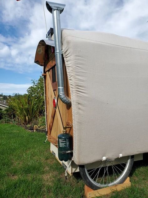 Conestoga Bicycle Camper - Elkinsdiy Bicycle Camper, Bike Camper, Electric Bicycle Design, Bike With Sidecar, Tool Trailer, Bicycle Sidecar, Mini Caravan, Bicycle Trailers, Electric Bike Motor