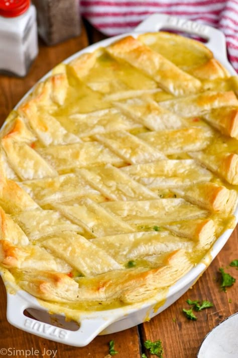 Thick Chicken Pot Pie, Chicken And Dough Recipes, Chicken Pot Pie Using Phyllo Dough, Chicken Pot Pie Philo Dough, Chicken Pot Pie Recipe Puff Pastry Easy, Phyllo Dough Pot Pie, Chicken Pot Pie 9x13 Pan, Chicken Pot Pie With Philo Crust, Phyllo Dough Chicken Pot Pie