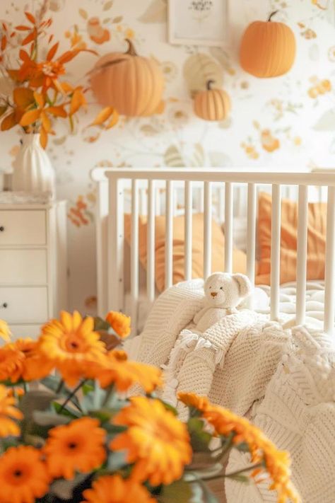 Decorate a Nursery with a Sweet Thanksgiving Theme Pumpkin Nursery Decor, Fall Nursery Ideas, Pumpkin Nursery, Autumn Nursery, Nursery Decor Ideas, Fun Math Activities, Girl Nursery Room, Thanksgiving Theme, Elegant Centerpieces