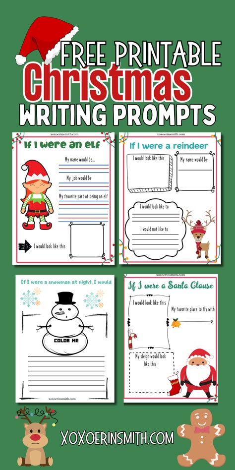 Merry Christmas!  It's the month of December and it's time to crank up the Christmas cheer. These 4 FREE printable Christmas activity pages and December holiday writing prompts are a great way to get in the holiday spirit with your kids and students this year. Christmas holiday students writing prompts are a fun method for elementary students. These fun Christmas activities to practice writing, creative thinking, and make amazing memories to keep and laugh at for decades to come. Homeschool Holiday Activities, Christmas Writing Craftivity, Christmas Journal Prompts For Kids, Christmas Worksheets For Middle School, Christmas Writing Prompts Story Starters, Daily Christmas Activities For Kids, Educational Christmas Activities, Free Christmas Writing Activities, Elementary Christmas Activities