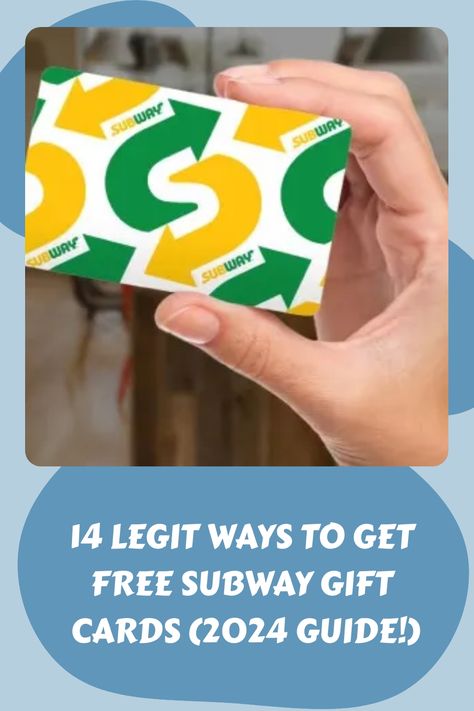 14 Legit Ways To Get Free Subway Gift Cards (2024 Guide!) Subway Gift Card, Money Saving Methods, Paypal Cash, Free Rewards, Survey Sites, Free Living, Busy Schedule, Loyalty Program, Rewards Program