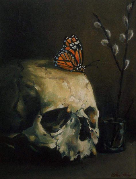 Momento Mori Aesthetic, Momento Mori Wallpaper Iphone Aesthetic, Memento Mori Butterfly Tattoo, Gothic Art Aesthetic, Romantize Studying, Memento Mori Aesthetic, Momento Mori Art, Memento Mori Painting, Dark Butterflies