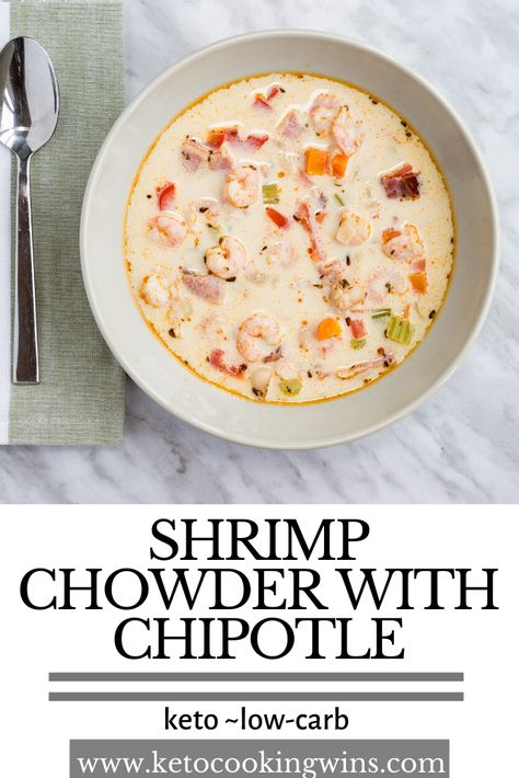 Keto Chowder, Seafood Chowder Recipe, Mexican Shrimp Recipes, Soup For Lunch, Shrimp Chowder, Chowder Recipes Seafood, Keto Seafood, Low Carb Soup Recipes, Seafood Chowder