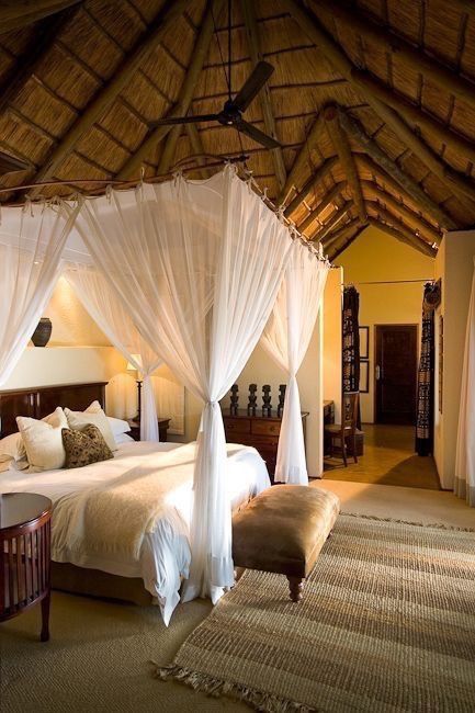 Jamaica House, Safari Bedroom, Sand Game, Royal Lodge, Bahay Kubo, Vintage Bedroom Decor, Canopy Beds, African Interior, British Colonial Style