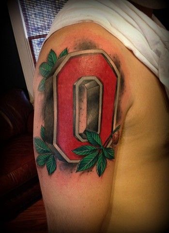 Buckeye Tattoo, Ohio State Tattoos, Ohio State Wreath, Ohio Tattoo, Tattoo Chart, Parrot Tattoo, State Tattoos, Buckeye Nation, Ohio State Buckeyes Football