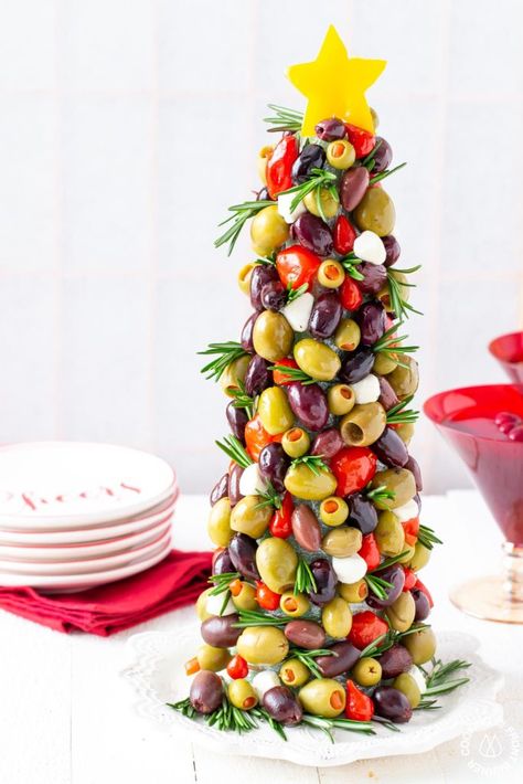 Olive-Christmas-Tree-Appetizer-by Deb Attinella of Cooking on the Front Burner Olive Christmas Tree, Christmas Tree Appetizer, Boujee Christmas, Tree Appetizer, Make Ahead Christmas Appetizers, Appetizer Easy, Olive Appetizer, Best Christmas Appetizers, Christmas Appetizers Easy