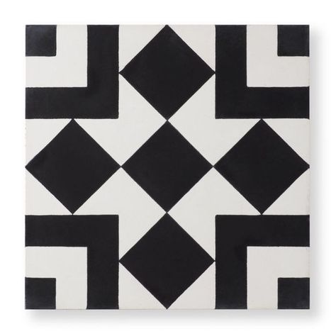 Square Geometric Design, Black White Geometric Pattern, Geometrical Pattern Design, Riad Tile, El Fenn, Black And White Tile, Academic Drawing, Square Tiles, Tile Design Pattern