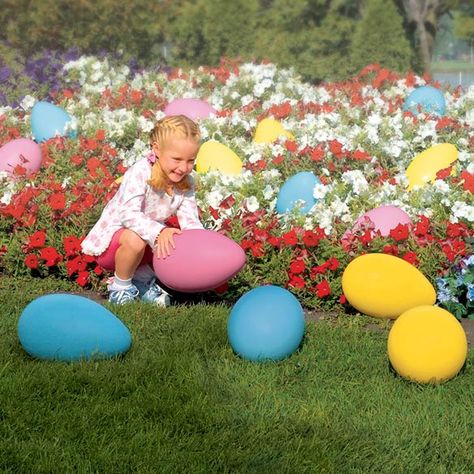 Giant Plastic Egg - $8.99, best price I've found Large Plastic Easter Eggs, Jumbo Easter Eggs, Easter Yard Decorations, Giant Easter Eggs, Easter Egg Decorations, Easter Outdoor, Easter Photoshoot, Easter Activities For Kids, Easter Specials