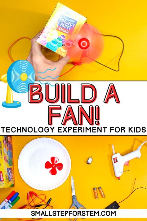 Building a simple electric fan with your child is a fun way to learn about electricity and circuits. Using only some batteries, a small motor, and a few electrical wires with alligator clips, you can have the electrical portion of the fan built. Don't blow over this experiment; it's a good one! Electric Circuits For Kids, Circuits For Kids, Simple Electric Circuit, Dead Of Summer, Electrical Wires, Simple Circuit, Stem Crafts, Hot Outside, Electric Circuit