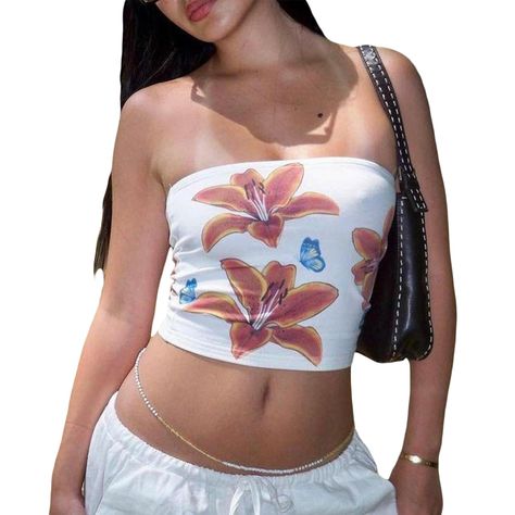 PRICES MAY VARY. Material: Made with a soft and stretchy fabric, this Y2k tube top is comfortable to wear all day long. Design: The strapless design and cute aesthetic of this top make it a trendy choice for summer clothes. Vibrant colors and striped/ floral/ tie-dye patterns, cropped length, backless, strapless crop top, cute tube tops, 2024 summer going out tops. Occasion: Perfect for going out, this tube top is ideal for parties, festivals, party, streetwear, daily life, shopping, holiday, tr Going Out Summer Outfits, Summer Tube, Nantucket Summer, Strapless Tank Top, Retro Clothes, Amazon Items, Strapless Shirt, Outfits Vintage, Slim Fit Crop Top