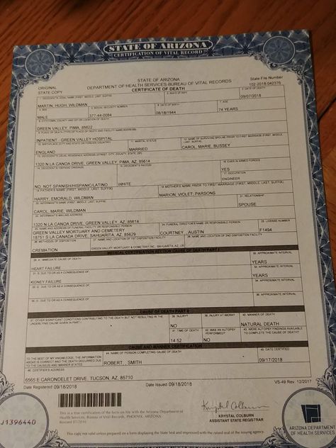 Driving License, State Of Arizona, Birth Certificate, Green Valley, Marital Status, Arizona State, Game Room Design