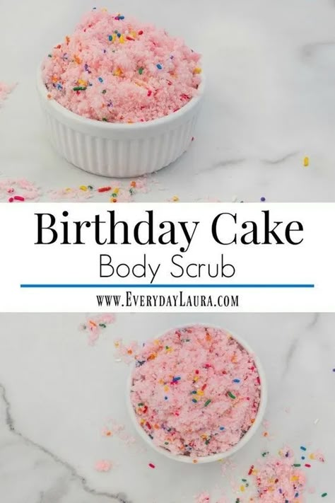 Birthday Cake Body Scrub, Things To Make With Resin, Body Scrub Ingredients, Diy Body Scrubs, Diy Sugar Scrub, Diy Scrubs, Homemade Birthday Gifts, Diy Body Scrub Recipes, Diy Sugar Scrub Recipe