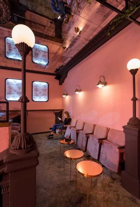 Pink Room Speakeasy Kiev — Pink Room Kiev Pink Speakeasy, Resturant Design, Bar Counter Design, Interior Window Shutters, Nightclub Design, Keep It To Yourself, French Cinema, Lobby Interior, Counter Design