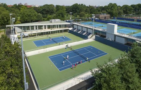 Gallery of Cary Leeds Center for Tennis & Learning / Gluck+ - 7 Tennis Court Architecture, Tennis Learning, Court Architecture, Arena Architecture, Tennis Court Design, Glen Lake, Sport Center, Tennis Event, Stadium Design