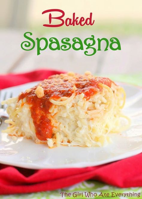 Baked Spasagna The Girl Who Ate Everything, Main Dish Recipes, The Girl Who, I Love Food, Pasta Dishes, Yummy Dinners, Lasagna, Good Eats, Food Dishes