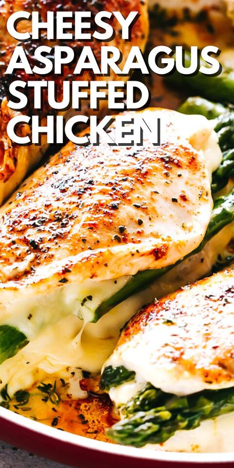 Keto Asparagus, Asparagus Stuffed Chicken, Cheesy Asparagus, Recipes Asparagus, Stuffed Chicken Recipe, Asparagus Stuffed Chicken Breast, Best Asparagus Recipe, Chicken Breasts Recipe, Asparagus Recipes Baked