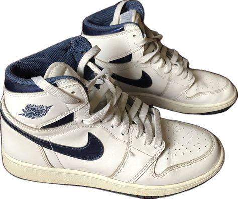 Tags: sneakers, sigh tops, white, navy blue, vintage/thrift, old, beat up, beaters, dirty Jordan 1 Metallic Navy, Nike Vintage Sneakers, Old Nike, Old Nikes, Jordan White, Blue Jordans, Vintage Thrift, Vintage Sneakers, Nike Vintage