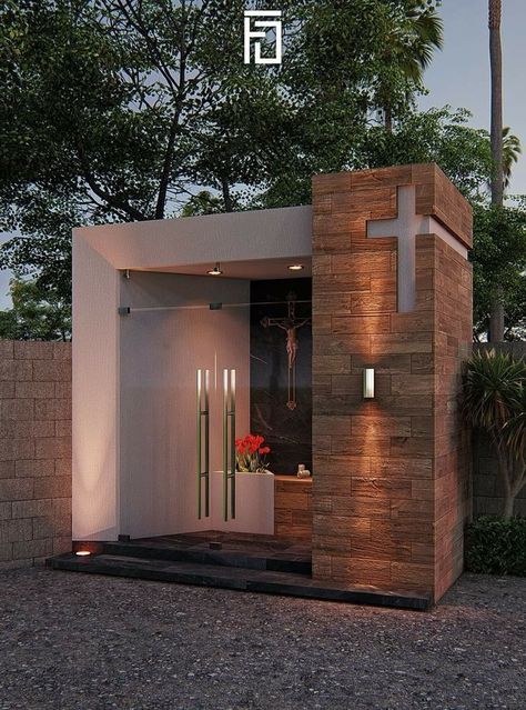 Modern Mausoleum Design, Mosoleum Design, Mausoleum Modern Design, Mausoleum Design, Modern Church Architecture, Grotto Design, Church Design Architecture, Home Altar Catholic, Church Interior Design