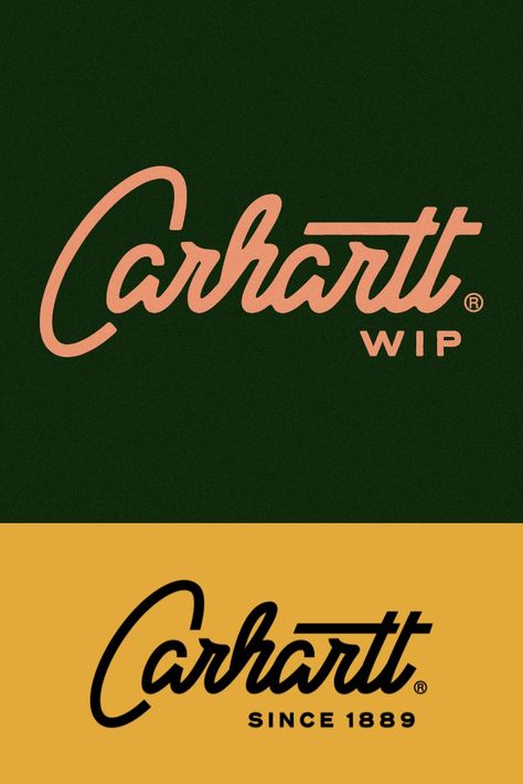 Carhartt WIP  - Lettering Design Design Name, Carhartt Logo Svg, Typographic Design Inspiration, Carhartt Sticker, Carhartt Poster Vintage, Carhartt Logo Design, Stacked Typography, Automotive Branding, Carhartt Design