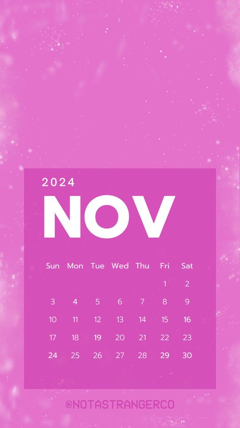 November Calendar Wallpaper & Lockscreen! Follow Not A Stranger on your favorite social media app! November Calendar Wallpaper, November Calendar, Medium App, Calendar Wallpaper, Lock Screen Wallpaper, Do More, Make Your, Wallpapers, Social Media