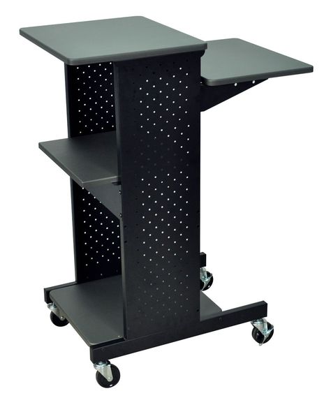 industrial computer cart Computer Presentation, Computer Cart, Furniture Casters, Grey Laminate, Mobile Stand, Stand Up Desk, Office Workstations, Work Station Desk, Extra Storage Space