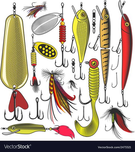 Fishing Lure Tattoo, Fishing Lures Art, Bd Design, Graphisches Design, Fishing Decor, Deep Sea Fishing, Catching Fish, Fish Design, Fish Art