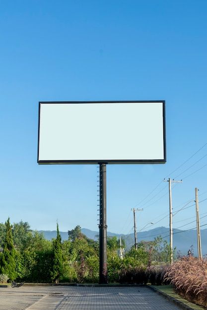 Advertising panel with white background.... | Premium Photo #Freepik #photo #announcement-board #road-banner #outdoor-billboard #billboard-banner Picture Frame Background, Empty Billboard, Panneau Stop, Freepik Backgrounds, Photo Advertising, Pic Frame, Banner Frame, Graphic Design Mockup, Mockup Background