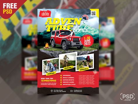 Travel Flyer Design, Tour Flyer, Free Logo Psd, Travel Flyer, Psd Template Downloads, Free Psd Flyer, Hiking And Camping, Psd Flyer, Free Flyer Templates