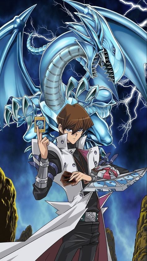 Kaiba Yugioh, Yu Gi Oh Anime, Blue Eyes White Dragon, Seto Kaiba, Anime Sites, Yugioh Yami, Yugioh Monsters, Dragon Rise, Fan Anime