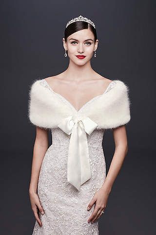 View Faux-Fur Wrap with Satin Ribbon Tie OW2119 Faux Fur Wrap, Bridal Jacket, Wedding Jacket, Fur Wrap, Bridal Wrap, Wedding Dresses Satin, Wedding Wraps, Wedding Shawl, Wedding Dress Accessories