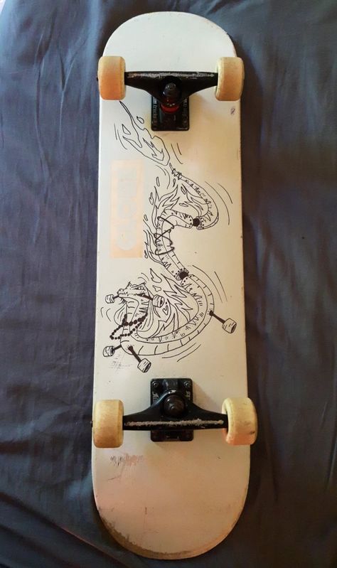 Drawing Of A Dragon, Dragon Skateboard, A Dragon, Art Boards, Skateboard, Black And White, White, Black