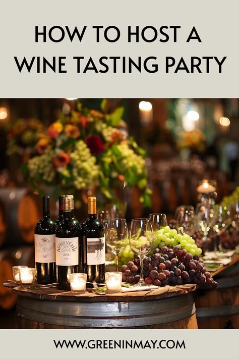 Planning on hosting a wine tasting party but have no idea how to do it? Worry, No More. Here is an ultimate guide on how to host a wine tasting party. Wine Tasting Decorating Ideas, Wine Tasting Room Ideas, Host Wine Tasting Party, Wine Tasting Party Ideas, Hosting A Wine Tasting Party, Wine Tasting Party Decorations, Wine Birthday Party, Kitchen Reference, Wine Party Theme