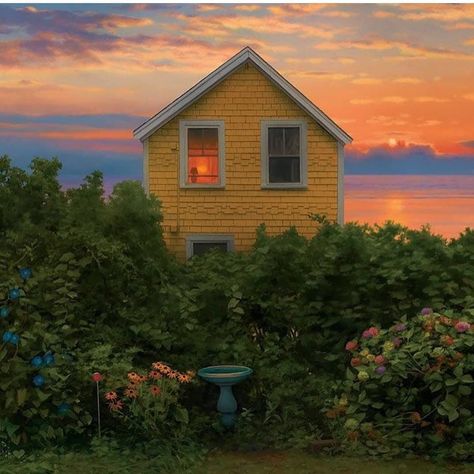 숲 사진, Yellow House, Mellow Yellow, Nature Aesthetic, Beach Cottages, Pretty Places, Cottage Core, Future House, Happy Places