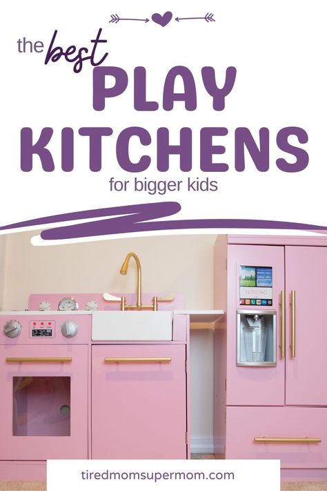 The best play kitchens for older kids if you are in search of a plastic play kitchen or a mini version of a real kitchen the best kitchen set is in this list. Play Kitchen For Older Kids, Toy Rotation Categories, Best Play Kitchen, Kidkraft Kitchen, Pink Fridge, Toy Rotation, Kitchen Sets For Kids, Pretend Kitchen, Kitchen Set Up