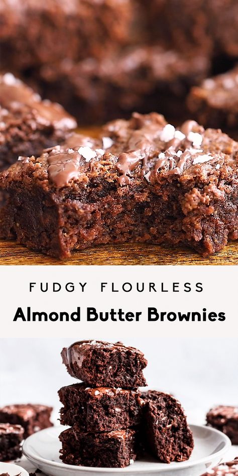 Best Gluten Free Brownies Recipe, Gluten Free Brownie, Resep Vegan, Dolce Poche Calorie, Gluten Free Brownies Recipe, Almond Butter Brownies, Almond Butter Recipes, Low Carb Brownies, Butter Brownies