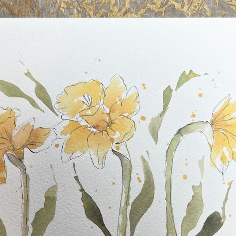 Pat Blair on Instagram: "Happy March! Spring is coming, hang in there!  #daffodils #wedgebrush #wedgebrushflorals #watercolordaffodils #italiccalligraphy #calligraphylettering #scriptlettering #springdaffodils #broadpencalligraphy #patblairclasses" Watercolour Daffodils, Watercolor Daffodils, March Spring, Happy March, Hang In There, Script Lettering, Spring Is Coming, Crafty Ideas, Daffodils