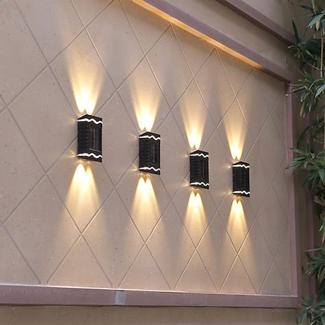 Solar Wall Lights Outdoor, Outdoor Solar Wall Lights, Wall Lights Outdoor, Fence Lights, Wall Wash Lighting, Lighting Landscape, Solar Fence Lights, Solar Landscape Lighting, Outdoor Entryway