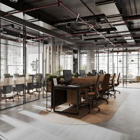 Conference Room Design Industrial, Industrial Interior Design Office, Warehouse Office Design, Villa In Dubai, Warehouse Interior, Conference Room Design, Ceo Office, Startup Office, Warehouse Office