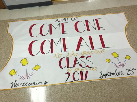 class banner Sophomore Banner Ideas, Hoco Banner Ideas, Class Banners Ideas High Schools, Freshman Class Banner Ideas, Freshman Volleyball Banner Ideas, Junior Class Posters Pep Rally, Class Banners Ideas Homecoming, Sophomore Posters, Class Signs Pep Rally