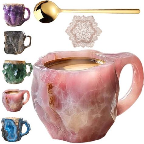 PRICES MAY VARY. 【Mineral Crystal Coffee Mugs】 With its mineral crystal construction, this crystal coffee mug offers exceptional clarity, allowing you to fully enjoy the rich colors and textures of your favorite beverages 【Versatile And Multi-Functional】 While our mineral crystal coffee mugs are ideal for enjoying your morning coffee or tea, its versatility extends beyond just beverages. its generous size and sturdy construction make it suitable for serving soups, desserts 【Unique Novelty Design】 With its unique novelty design, this mineral crystal coffee mug is sure to stand out among your collection. 【Durable And Stylish】 Our mineral crystal coffee mug is made with high-quality materials that ensure its durability and long-lasting 【Comfortable And Ergonomic Handle】 We understand the impo Beautiful Coffee Mugs, Crystal Coffee Mug, Gifts For Pottery Makers, Best Womens Gifts, Gadgets You Need, Cool Items To Buy, Geode Furniture, Unique Diy Gift Ideas, Cottage Core Gifts