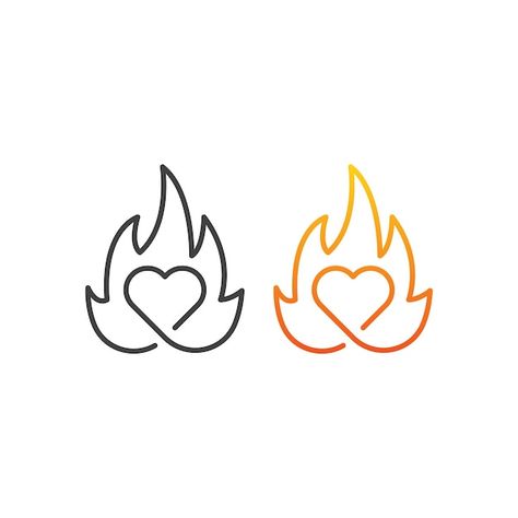 Heart on fire, love fire. vector icon te... | Premium Vector #Freepik #vector #red-fire #heart #flame-background #heart-shape Flame Finger Tattoo, Flame Illustration, Flame Background, Heart Flame, Fire Icon, Flame Heart, Heart Fire, Fire Shape, Fire Love