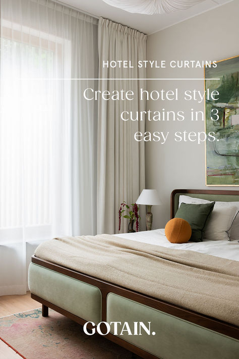 Hotel Style Bedroom Curtains, Hotel Style Drapes, Curtains Hotel Style, Hotel Curtains Bedroom, Gotain Curtains, Hotel Style Curtains, Hotel Room Curtains, Blinds With Curtains, Hotel Curtains