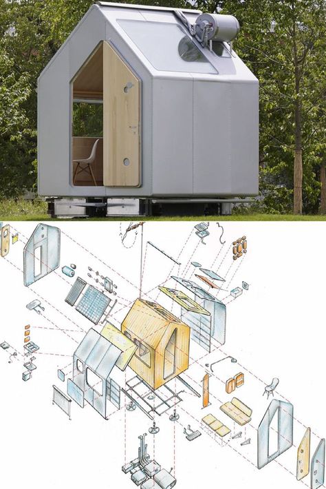 Movable House, Smallest House, Micro Homes, Drawing House Plans, Mobile Architecture, A Big House, Off Grid Tiny House, Small Safe, Tiny Office