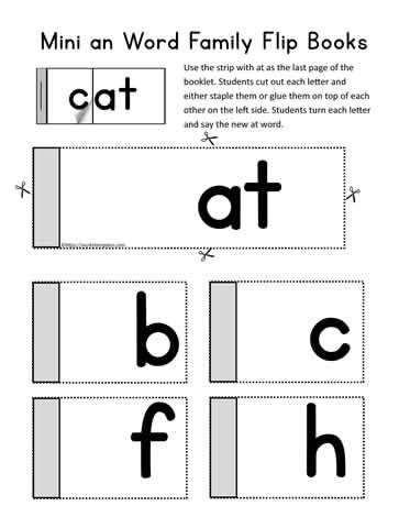 Word Family Flip Books, Word Family Kindergarten, Ad Word Family, Family Kindergarten, At Word Family, Mini Flip Book, Teaching English Language Learners, Cvc Words Kindergarten, Blends Worksheets