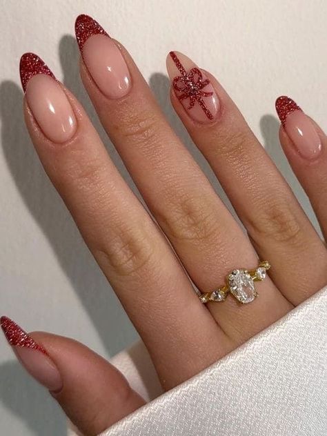 Christmas Nail Inspo, Christmas Nails Art, Kutek Disney, Festive Nails, Christmas Nail Ideas, Red Christmas Nails, Nagel Tips, Christmas Nails Easy, Christmas Gel Nails