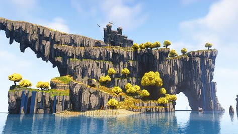 Landscape Ideas Minecraft, Minecraft Wasteland, Elden Rings, Minecraft Landscape, Minecraft Mountain, Minecraft Farm, Build Inspiration, Minecraft Castle, Minecraft Inspiration